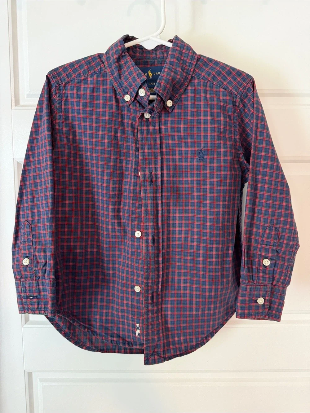 Ralph Lauren Navy & Red Plaid Button-Down Shirt